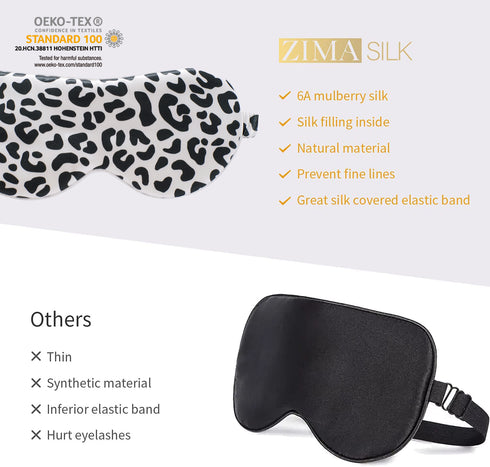 22 MM Silk Sleep Mask Leopard Print